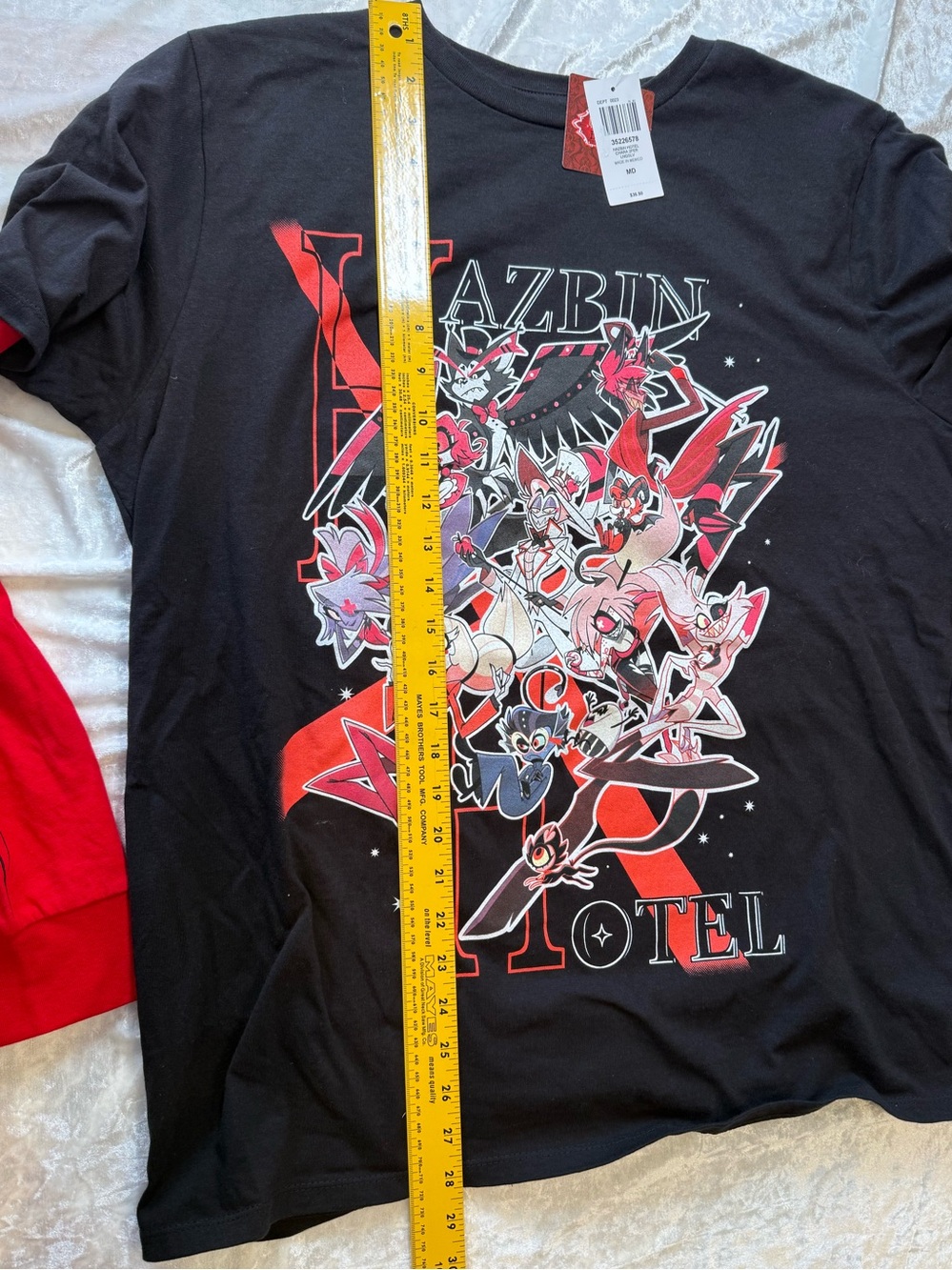 Hot Topic Hazbin Hotel Layered Graphic Tee Black Red Long Sleeve NWT M Cartoon - Picture 10 of 13